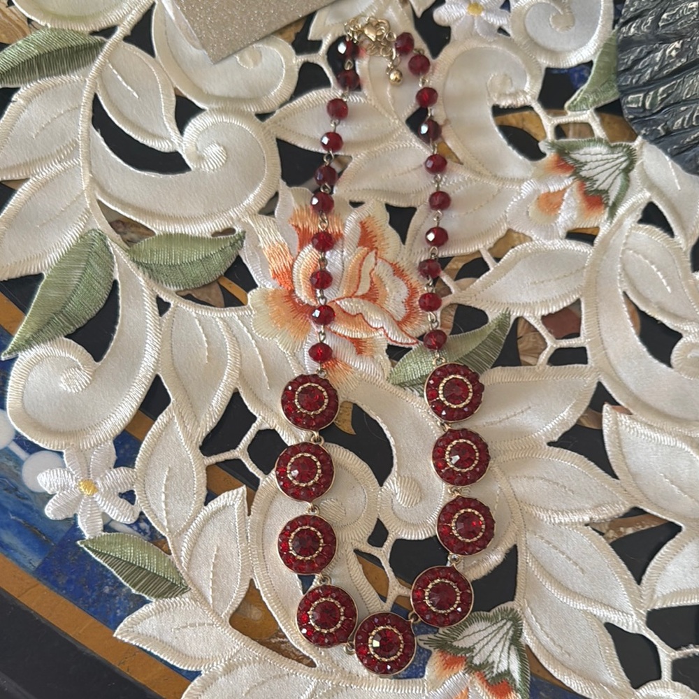 Elegant Red Beaded Necklace